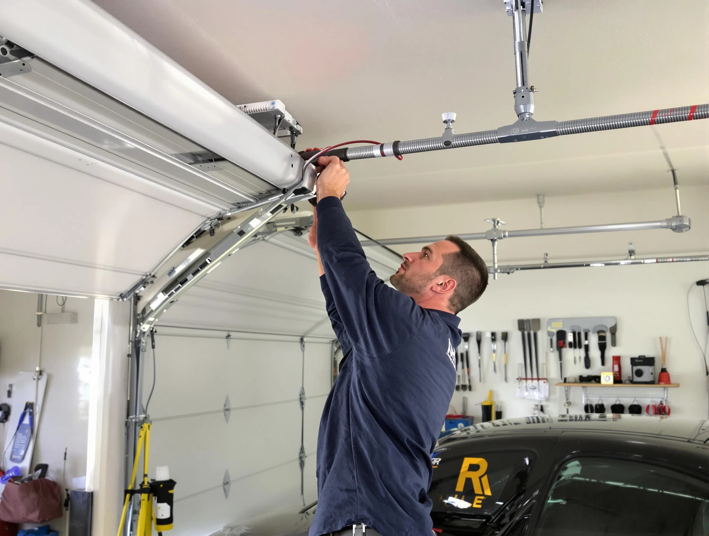 Roselle Garage Door Repair technician performing garage door cable repair in Roselle