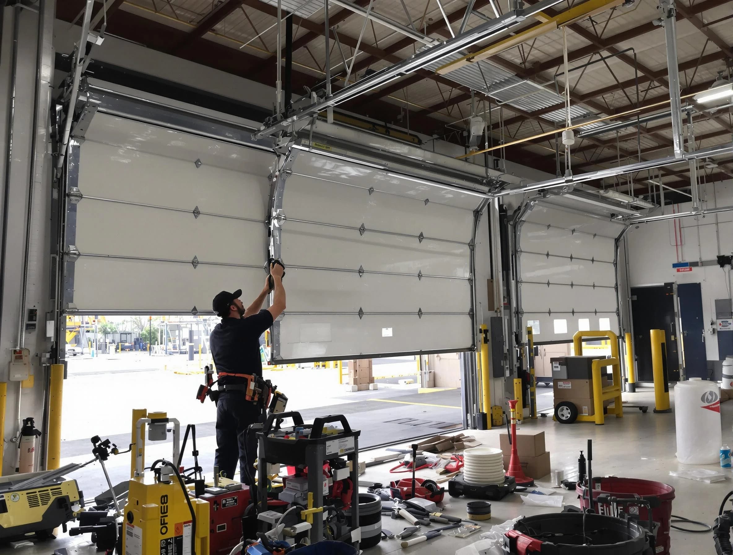 Roselle Garage Door Repair technician performing commercial garage door repair in Roselle
