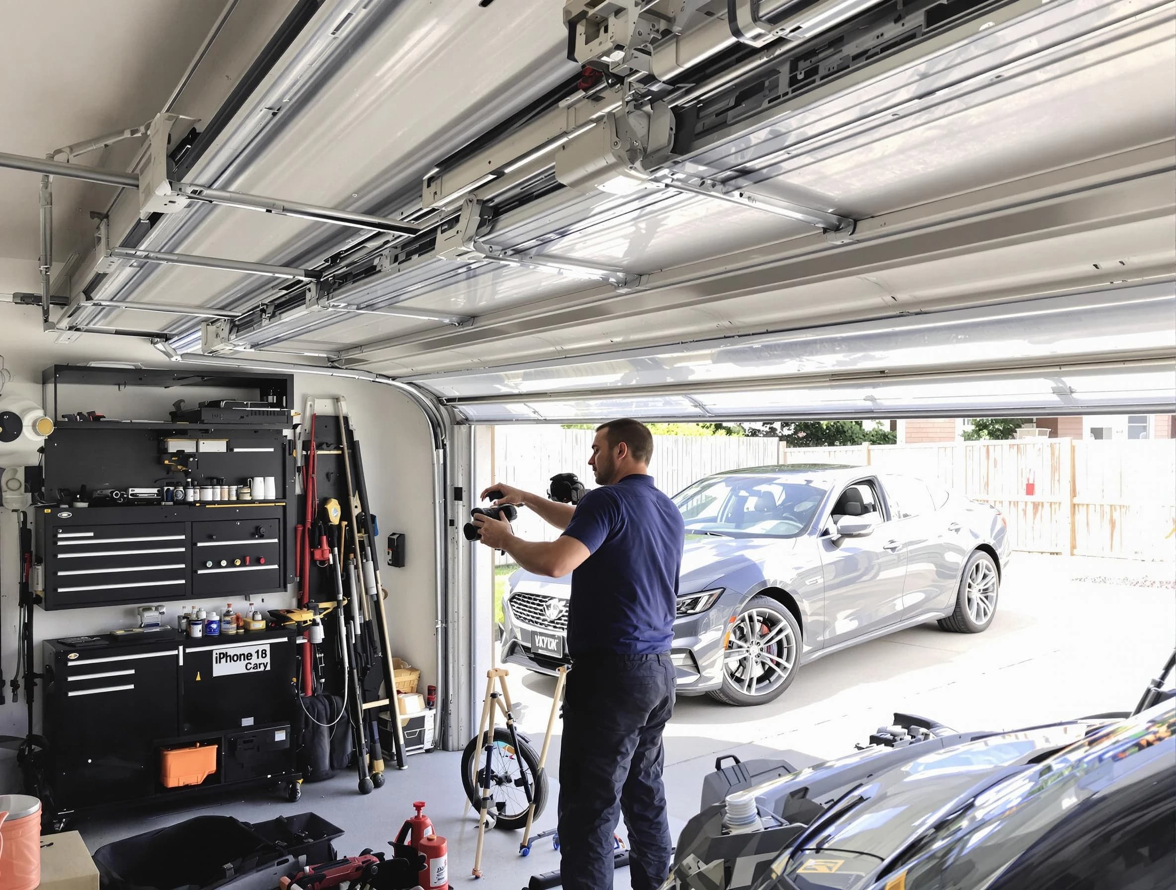 Roselle Garage Door Repair technician fixing noisy garage door in Roselle