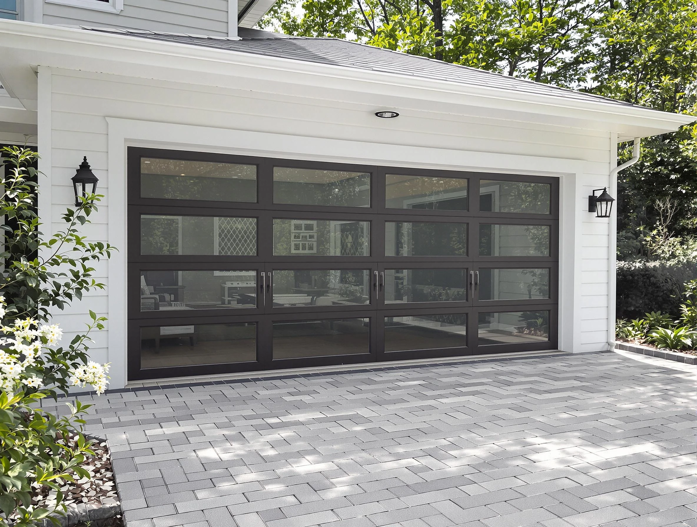 Roselle Garage Door Repair design specialist presenting custom garage door options to Roselle homeowner